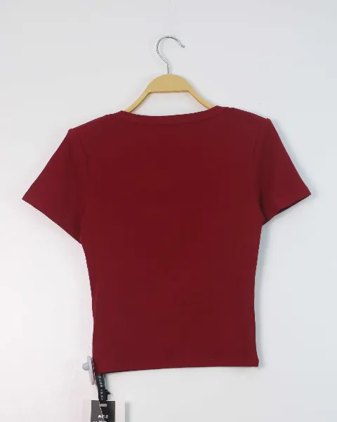 Áo phông nữ cổ tròn croptop TT 2102 trắng H12.2026.2